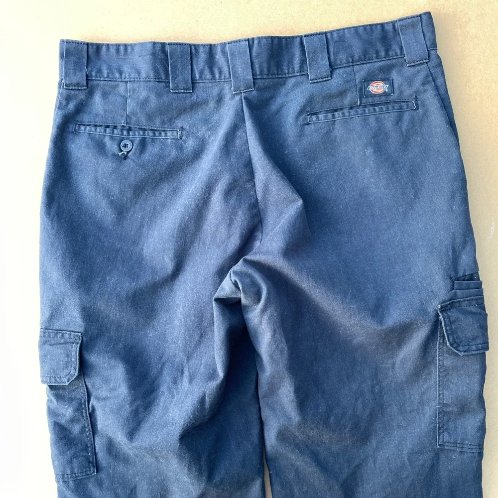 Dickies Cargo Pants Mens 42 Navy Blue Workwear Flex Regular Straight WP595DN